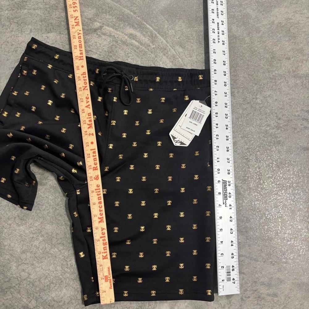 Drill Brand Black & Gold Graphic Shorts NWT Men's Large Streetwear Athletic - Picture 4 of 5